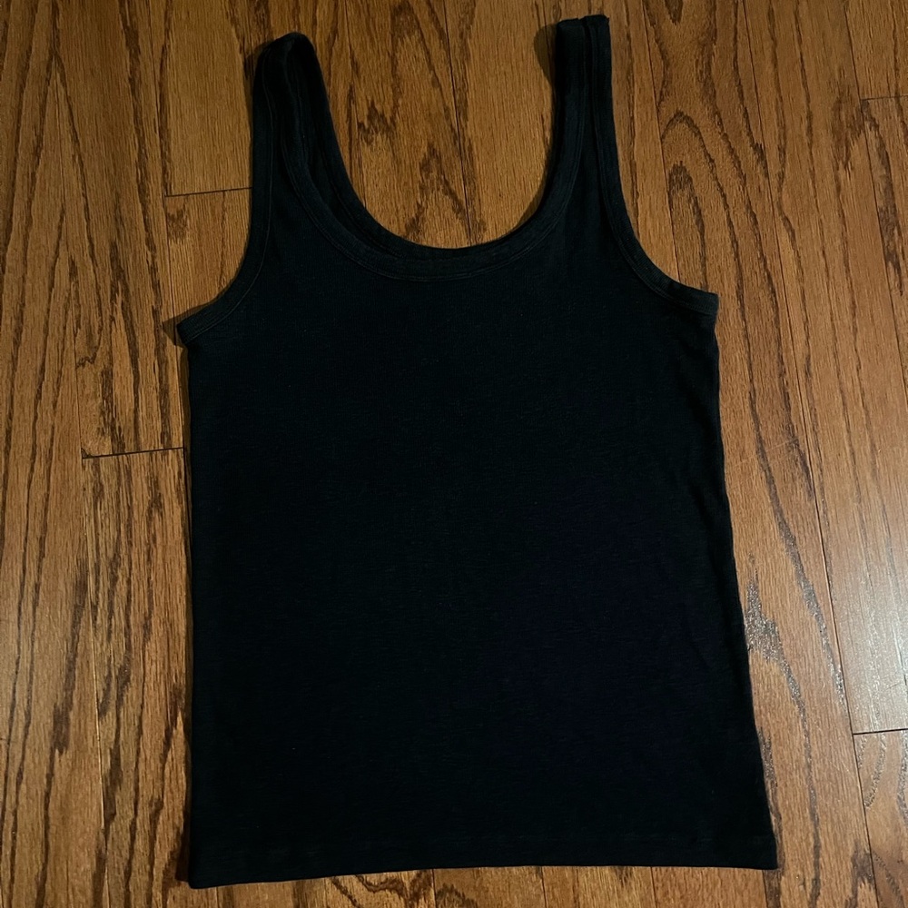 Aerie ribbed black tank top size large